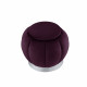 Purple Velvet Channel Tufted Round Footstool Ottoman